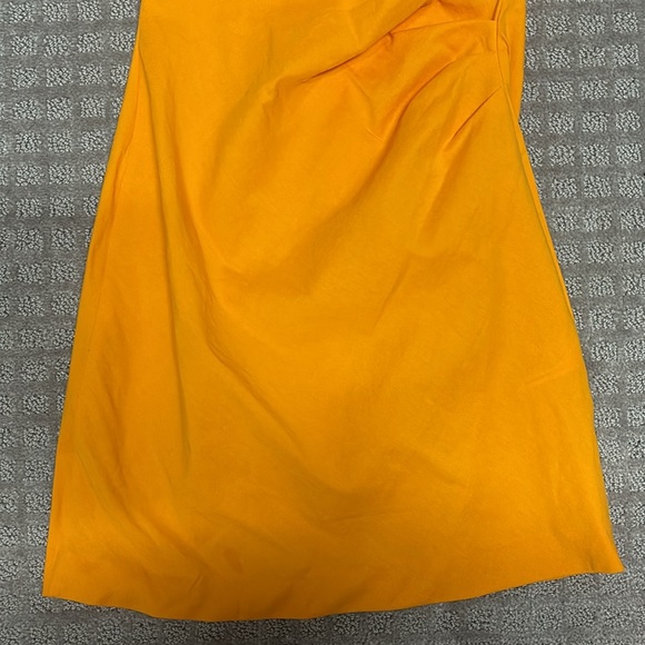 Zara Orange Tangerine Draped Linen Blend Mini Dress Size XS - Picture 7 of 10
